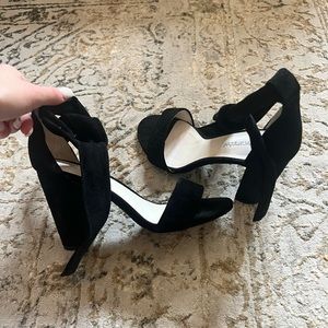 Jeffery Cambell thick heel with tie on ankle size 8